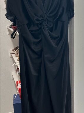 Xscape Black Knot-Front Maxi Dress